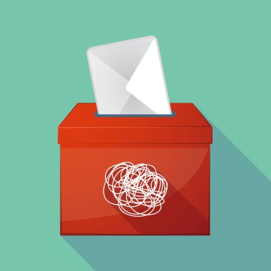 Uzun gölge oy sandığı bir doodle ile