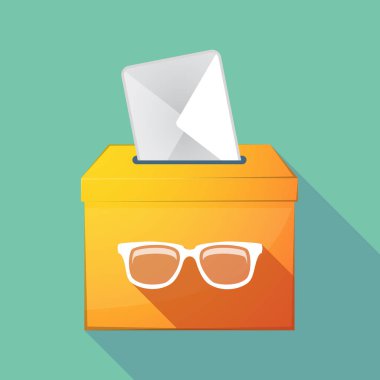 Uzun gölge oy sandığı bir gözlük