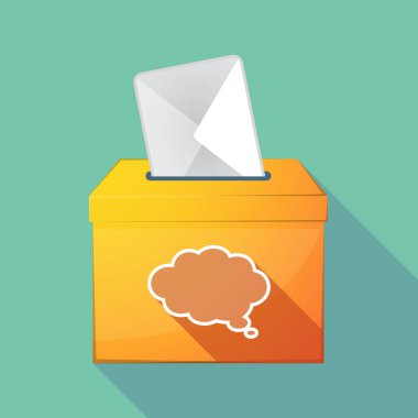 Uzun gölge oy sandığı bir çizgi roman bulut balon ile