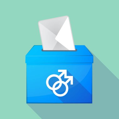 Uzun gölge oy sandığı gay işaretiyle