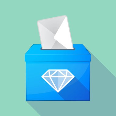 Uzun gölge oy sandığı bir elmas