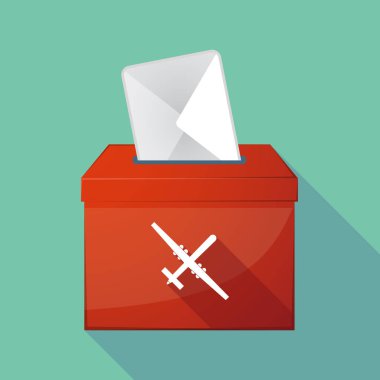 Uzun bir savaş uçağı ile gölge oy sandığı