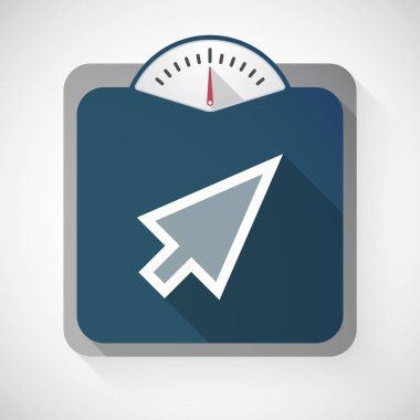 Uzun gölge ağırlık ölçek bir imleç ile