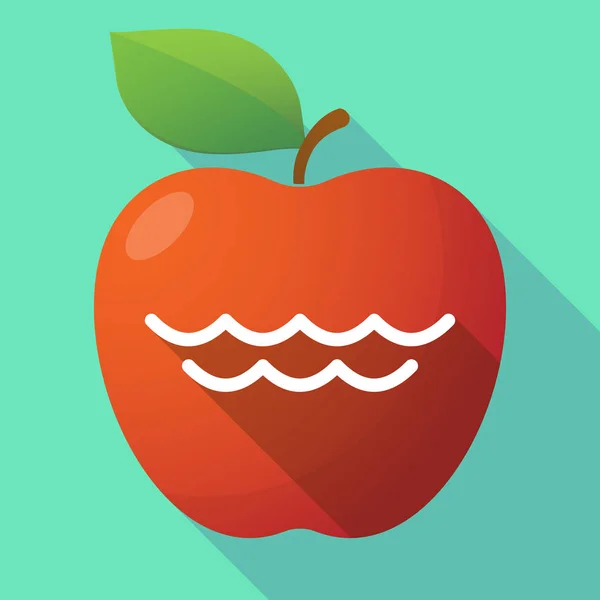 Langer Schatten Apfelfrucht-Symbol mit einem Wasserzeichen — Stockvektor
