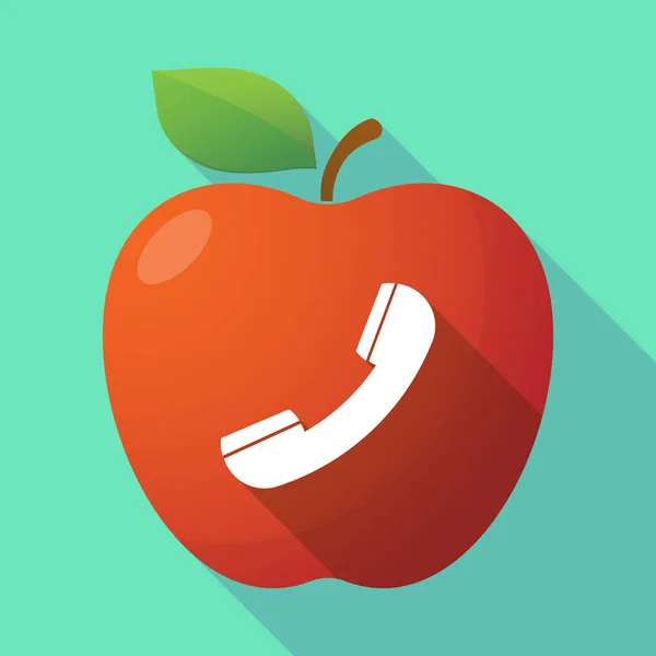 Långa skugga apple frukt-ikonen med en telefon — Stock vektor