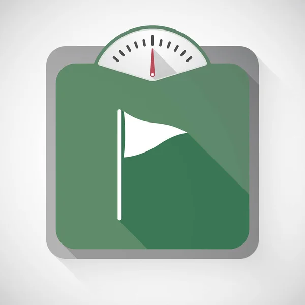 Longue échelle de poids ombre avec un drapeau de golf — Image vectorielle
