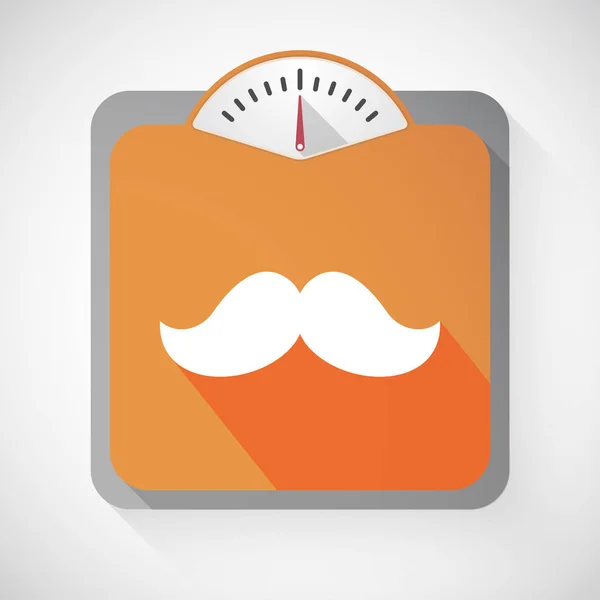 Long shadow weight scale with a moustache — Stock Vector