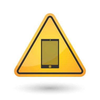 Bir akıllı telefon ile izole tehlike sinyali simgesi