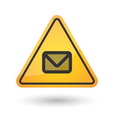 Bir zarf ile izole tehlike sinyali simgesi