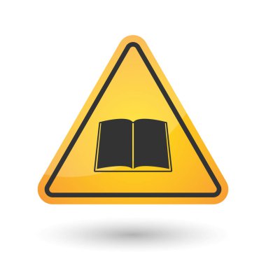 Bir kitap ile izole tehlike sinyali simgesi