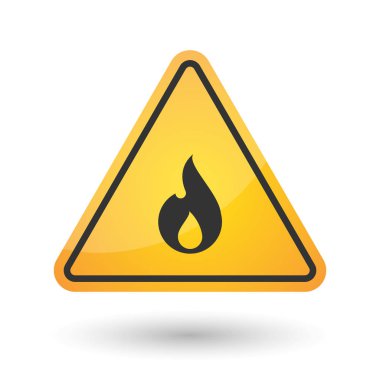 Bir alev ile izole tehlike sinyali simgesi