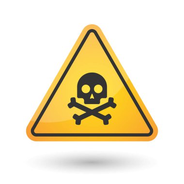 Bir kafatası ile izole tehlike sinyali simgesi