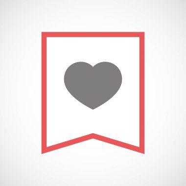 Bir kalp ile izole hat sanat kurdele simgesi