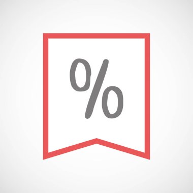 İzole hat sanat kurdele simgesi indirim işareti