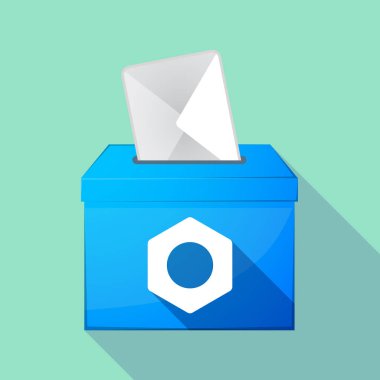 Uzun gölge renkli oy sandığı simgesi bir somun