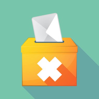 Rahatsız edici bir substanc uzun gölge renkli oy sandığı simgesi