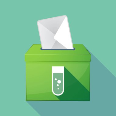 Kimyasal bir tüp ile uzun gölge renkli oy sandığı simgesi