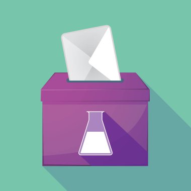 Uzun bir şişesi ile gölge renkli oy sandığı simgesi