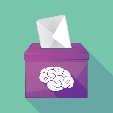 Uzun gölge renkli oy sandığı simgesiyle 