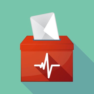 Uzun gölge renkli oy sandığı simgesi bir kalp işareti yendi