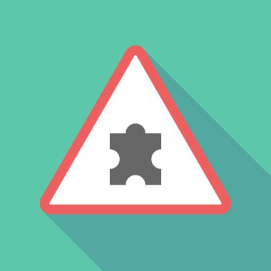 Uzun gölge üçgen uyarı işareti simgesi ile bir bulmaca parçası