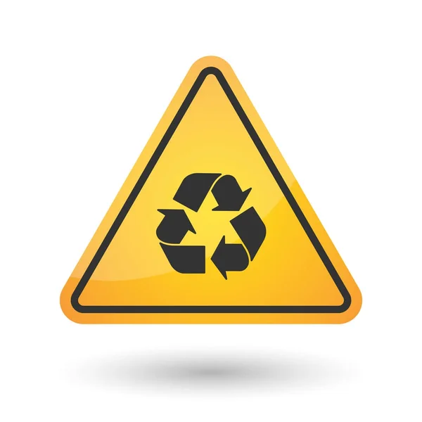 Icono de señal de peligro aislado con un signo de reciclaje — Vector de stock
