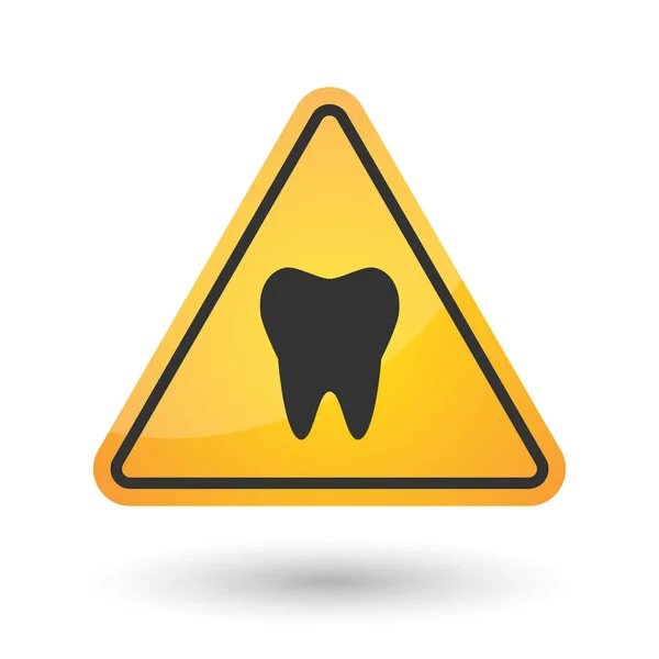 Isolated danger signal icon with a tooth — Stock Vector