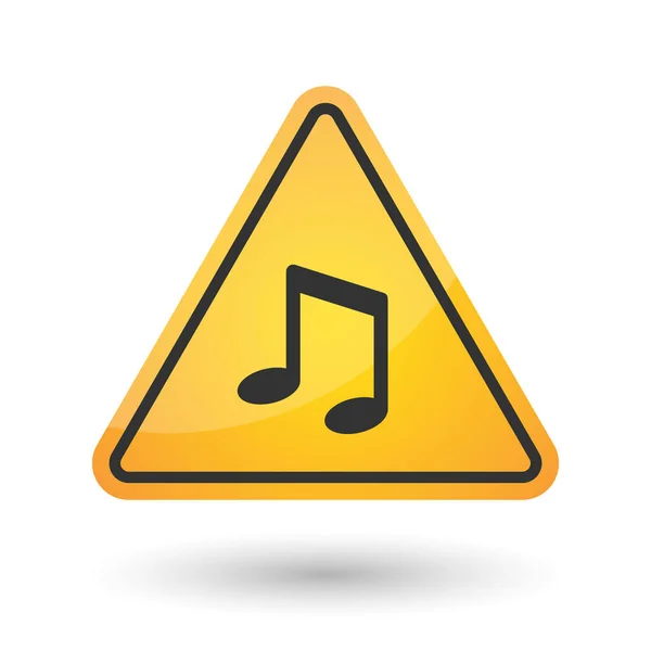 Isolated danger signal icon with a note music — Stock Vector