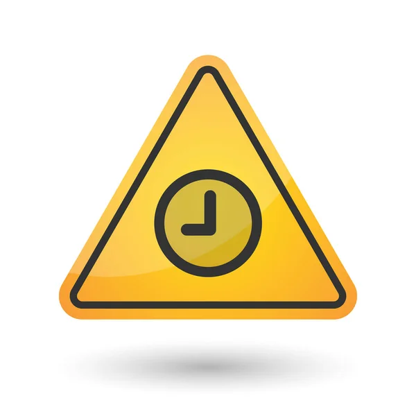 Ícone de sinal de perigo isolado com um relógio — Vetor de Stock