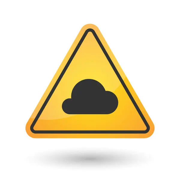 Isolée icône de signal de danger avec un nuage — Image vectorielle