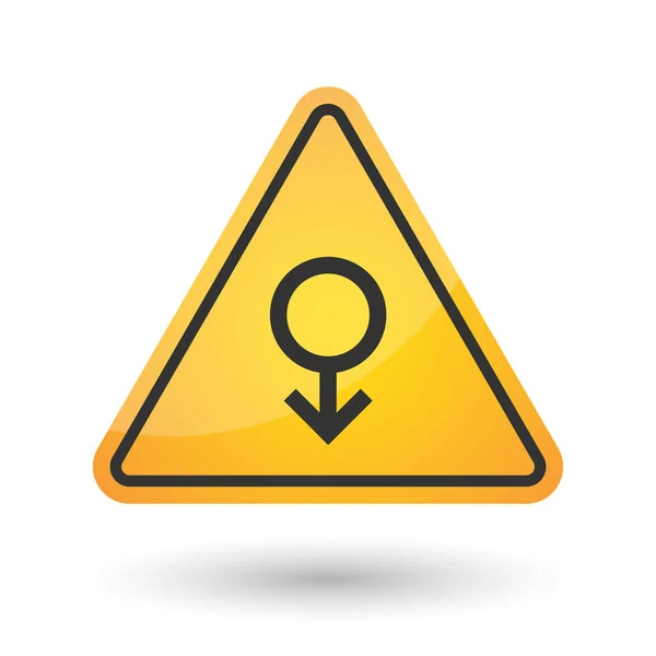 Icona del segnale di pericolo isolato con un segno maschile — Vettoriale Stock