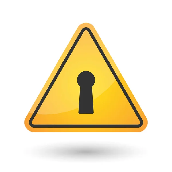 Ícone de sinal de perigo isolado com um buraco de chave — Vetor de Stock