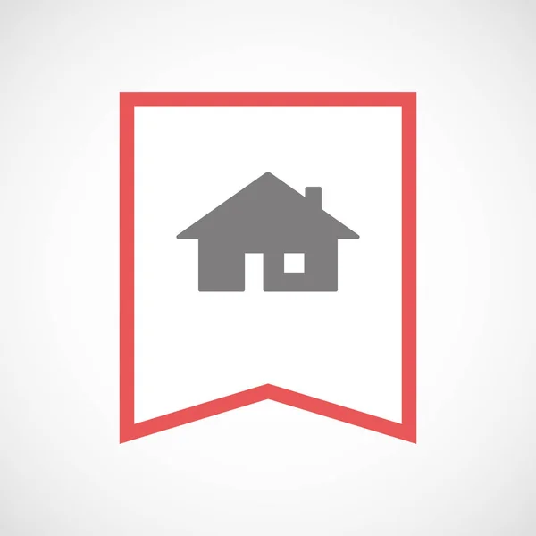 Icono de cinta de arte de línea aislada con una casa — Vector de stock