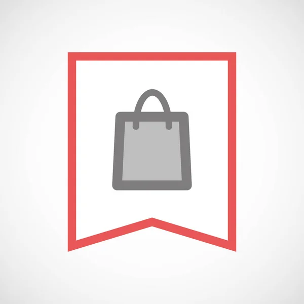 Isolé icône de ruban d'art de ligne avec un sac à provisions — Image vectorielle