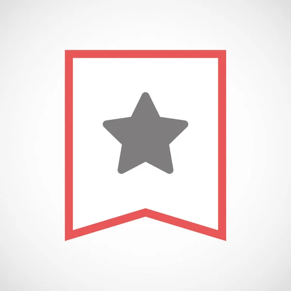 Ícone de fita de arte de linha isolada com uma estrela —  Vetores de Stock