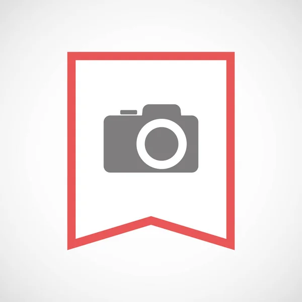 Ruban d'art en ligne isolé icône avec un appareil photo — Image vectorielle