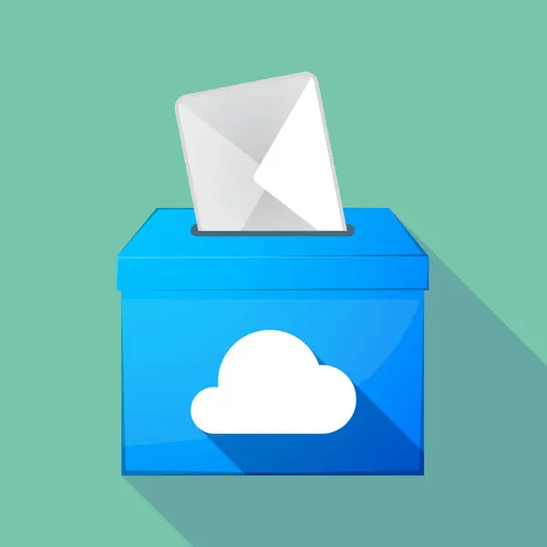 Dlouhý stín pastelové uren ikonu s cloudem — Stockový vektor