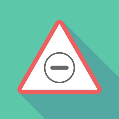 Uzun gölge üçgen uyarı işareti simgesi bir çıkarma işareti ile