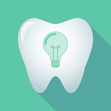 Uzun bir ampul ile gölge diş simgesi
