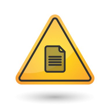 Bir belge ile izole tehlike sinyali simgesi