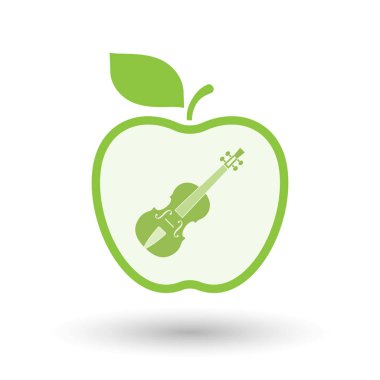 Bir keman ile izole sağlıklı elma meyve