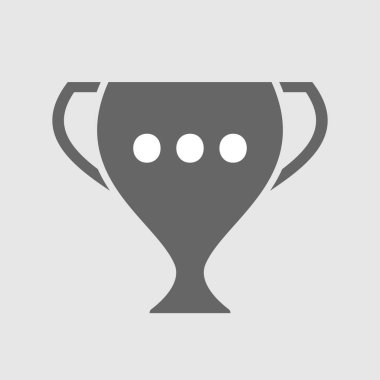 Üç nokta ortografik işareti ile izole Ödülü Kupası simgesi