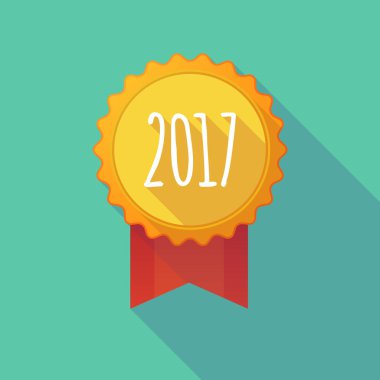 Uzun gölge rozet 2017 yıl sayı simgesi olan