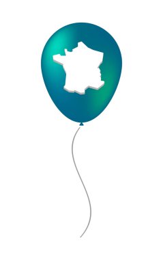 Fransa Haritası ile izole hava balonu
