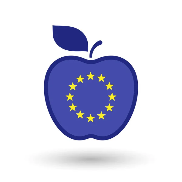 Owoce na białym tle zdrowe firmy apple z gwiazdami flagi UE — Wektor stockowy
