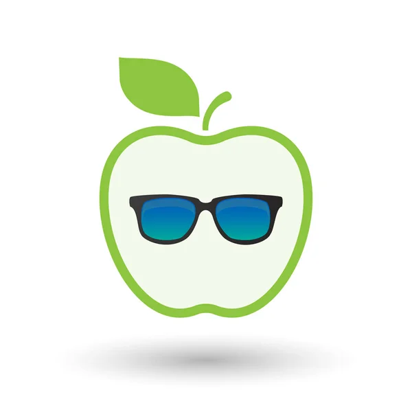 Изолированные здоровые яблочные фрукты с иконой солнцезащитных очков — стоковый вектор