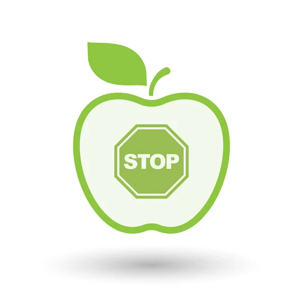 Isoliertes gesundes Apfelobst mit Stoppsignal — Stockvektor