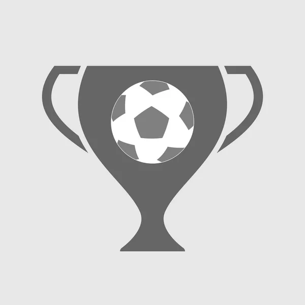 Geïsoleerde award cup pictogram met een voetbal — Stockvector