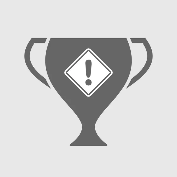 Icono de copa de premio aislado con una señal de advertencia — Vector de stock