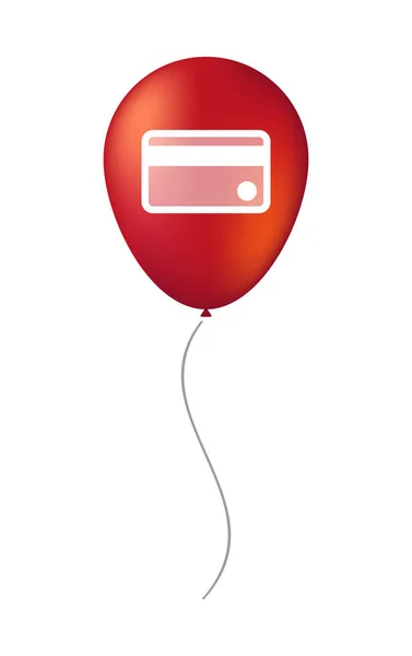 Balon udara yang terisolasi dengan kartu kredit - Stok Vektor